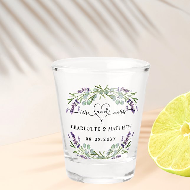 Verre A Shot Mariés mr mrs mariage lavande (Créateur téléchargé)