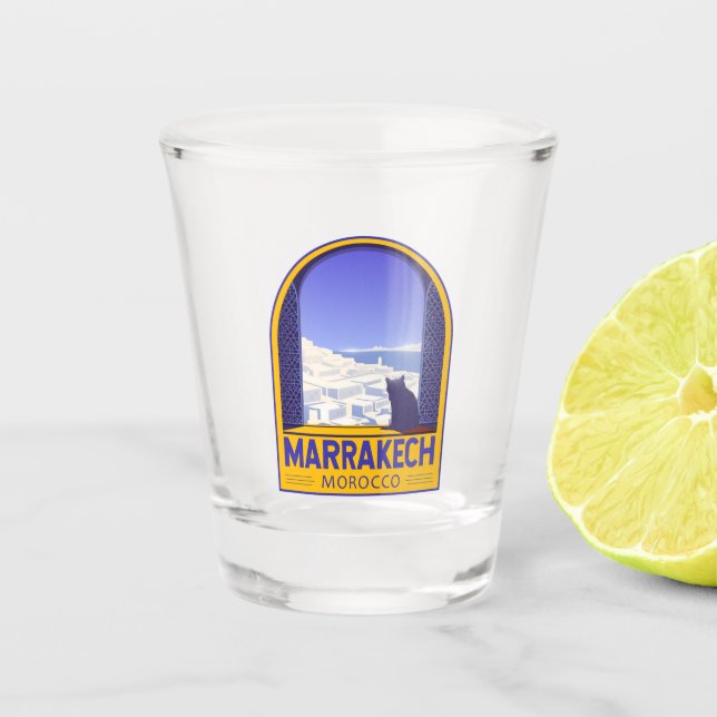 Verre A Shot Marrakech Maroc Cat Retro (Devant)