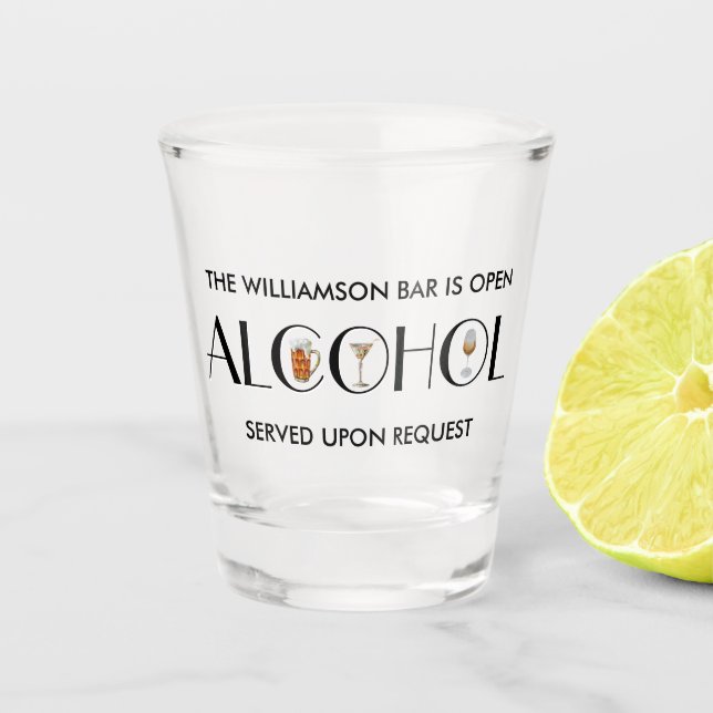 Verre A Shot Martini vin de bière unique sophistiquée Nom noir (Devant)