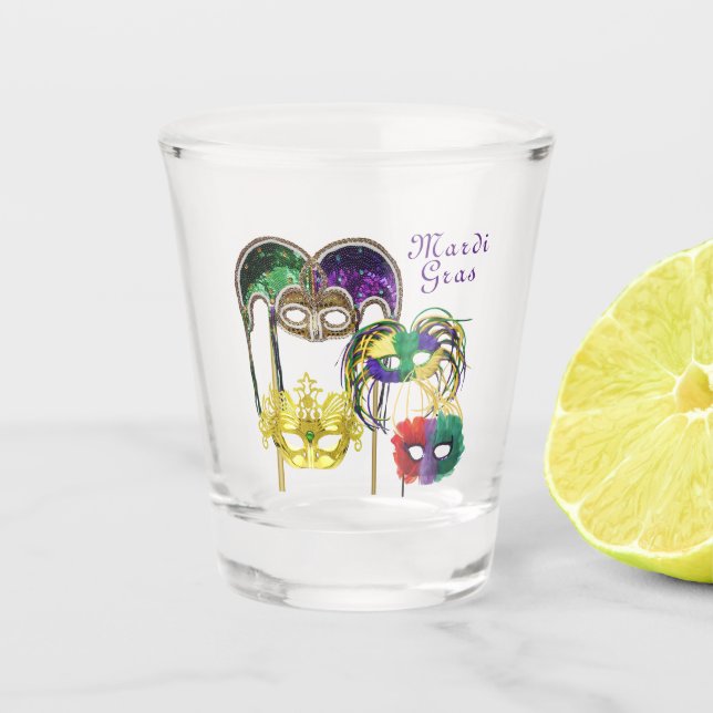 Verre A Shot Masques Mardi Gras 1 (Devant)