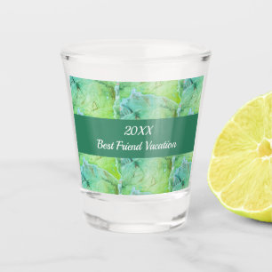 Verre A Shot Meilleur Ami Vacances Artistique Green Girls Trip