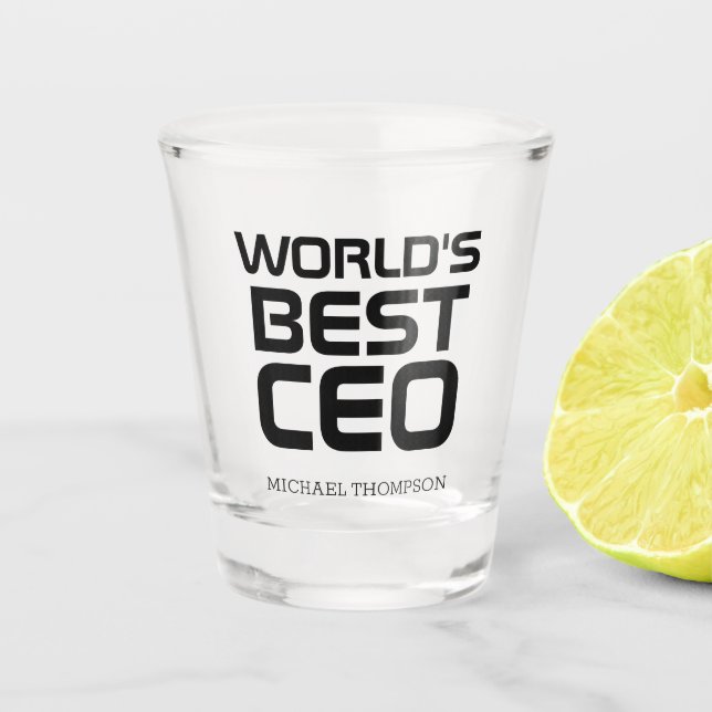 Verre A Shot Meilleur cadeau personnalisé du PDG mondial pour l (Devant)