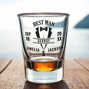 Verre A Shot Meilleur Homme Personnalisé Tuxedo Mariage Faveur 