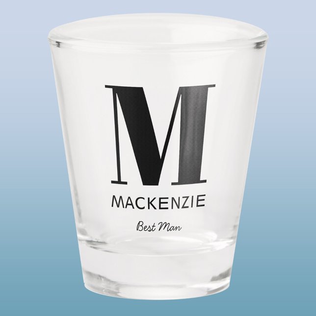 Verre A Shot Meilleur nom de monogramme (Personalized monogram custom name best man keepsake wedding or bachelor party shot glass)