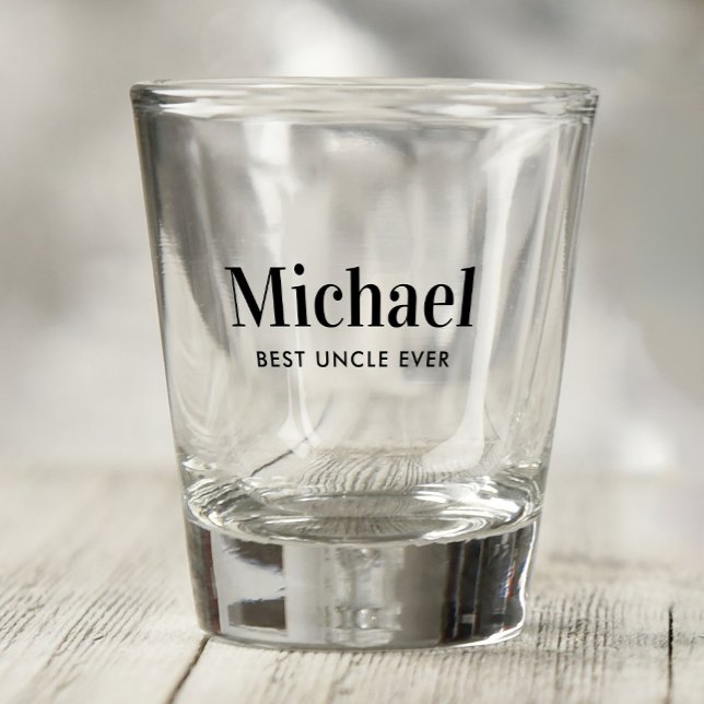 Verre A Shot Meilleur Oncle jamais monogrammé (Créateur téléchargé)