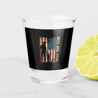 Verre A Shot Meilleur Papa Avec Nous Drapeau Américain Vintage