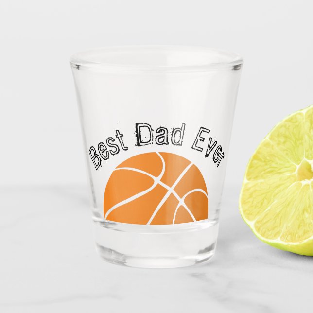 Verre A Shot Meilleur Papa Jamais Basket Basket Texte désorgani (Devant)
