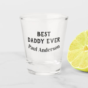 Verre A Shot Meilleur papa jamais nom lettre gras texte fête de