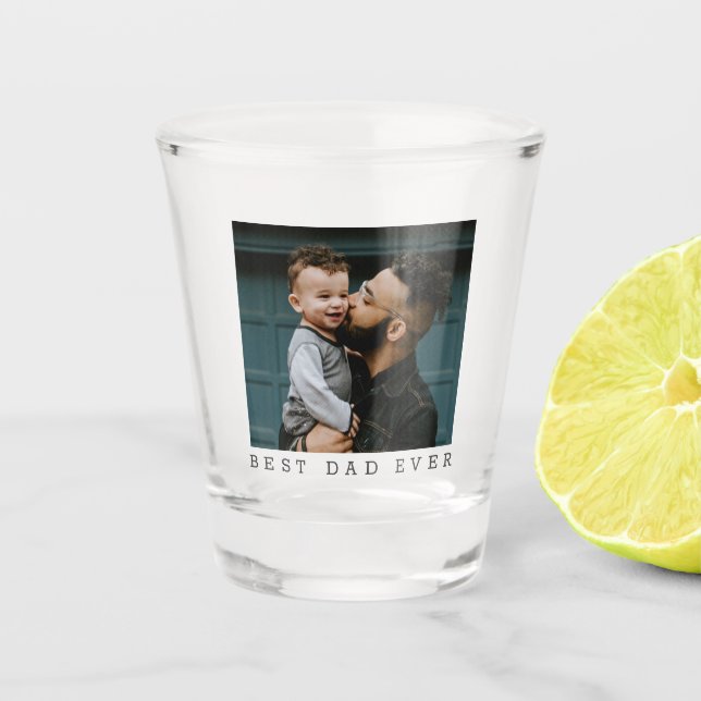 Verre A Shot Meilleur papa Jamais photo complète personnalisée (Devant)