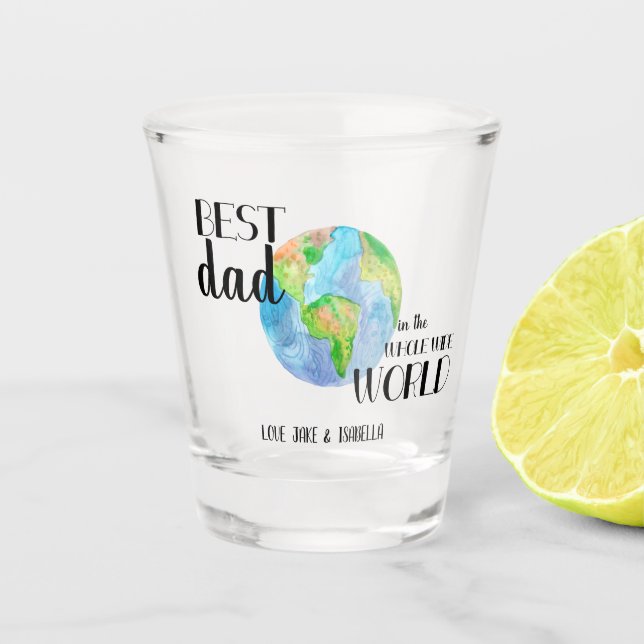 Verre A Shot Meilleur père dans le monde entier personnalisé (Devant)
