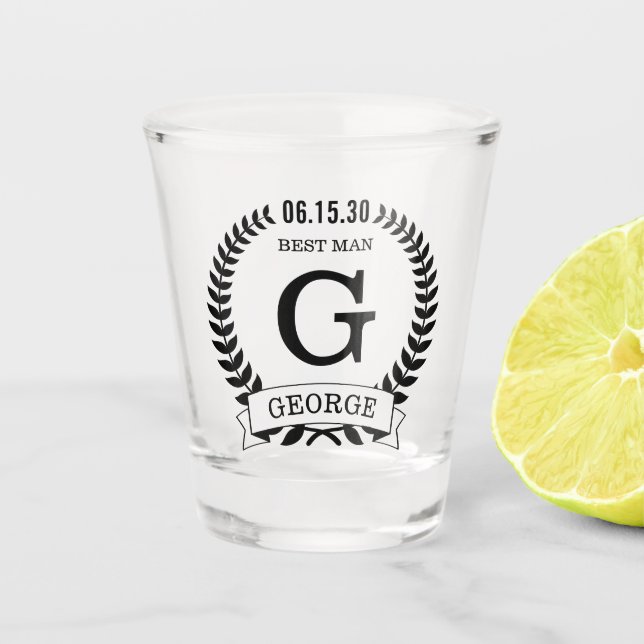 Verre A Shot Meilleures initiales de l'homme (Devant)