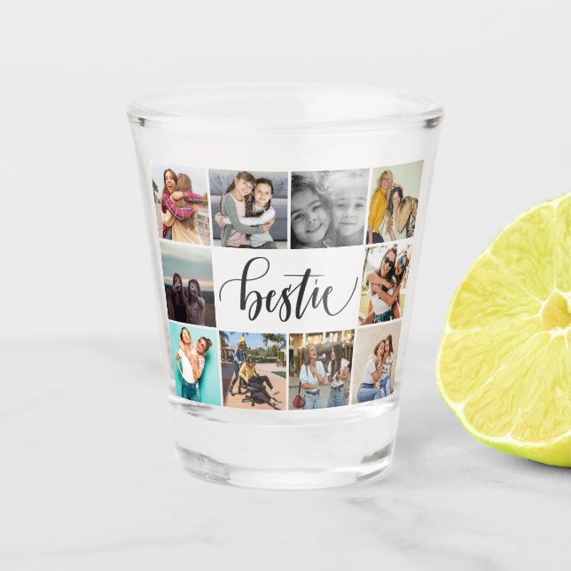 Verre A Shot Meilleurs amis Bestie 10 photo manuscrite moderne (Devant)