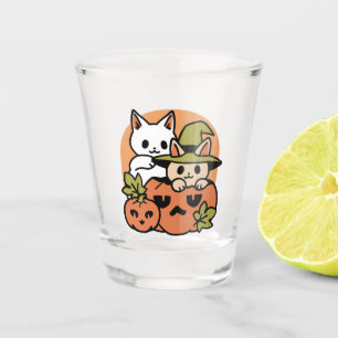 Verre A Shot Meow-Loween - Festive Halloween Conception de chat