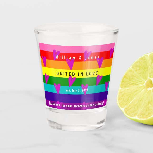 Verre A Shot Merci Mariage LGBTQ pour le mariage gay (Devant)