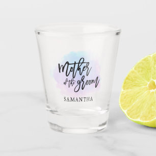 Verre A Shot Mère de la chambre Script/Lilac Aquarelle/Nom