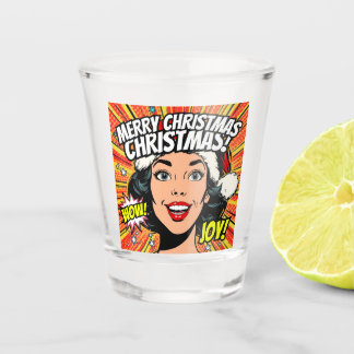 Verre A Shot Merry Christmas Pop Art Shot Glass