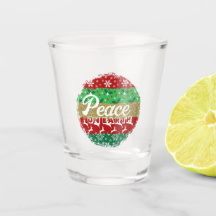 Verre A Shot Message de Noël Paix sur Terre, personnalisable