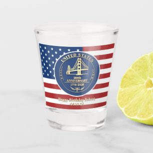 Verre A Shot Message personnalisé pour les 250 ans des États-Un
