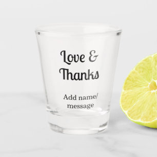 Verre A Shot Message texte nom de l'entreprise amour et remerci