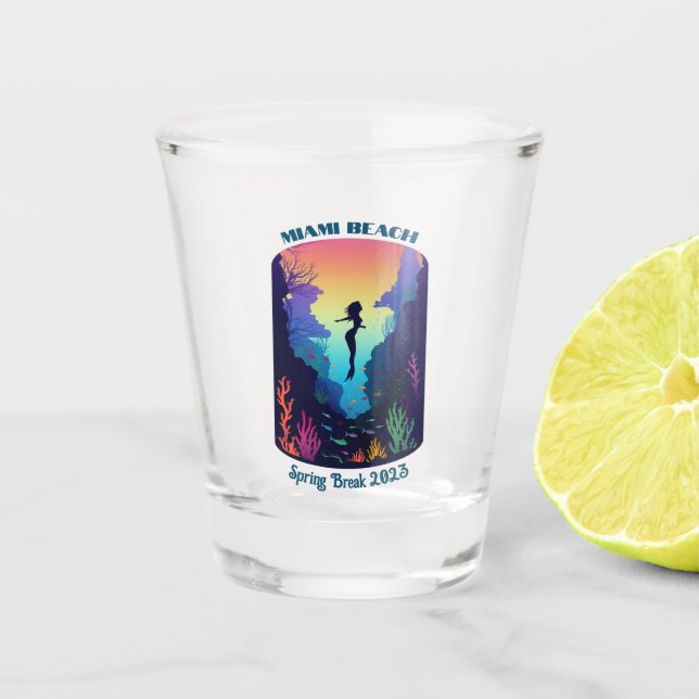 Verre A Shot Miami Beach Spring Break 2023 Mermaid Reef Shot Gl (Devant)