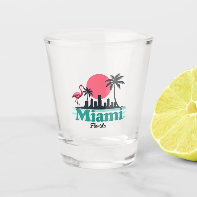 Verre à shot Miami – Souvenir sunset tropical (Devant)