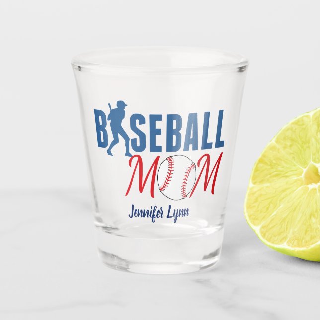 Verre A Shot Mignonne maman de baseball (Devant)