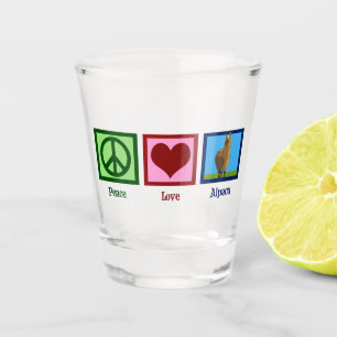 Verre A Shot Mignonne Peace Love Alpaca