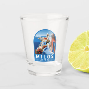 Verre A Shot Milos Grèce Travel Art Vintage