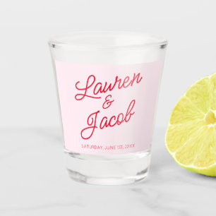 Verre A Shot minimaliste moderne rose et Mariage rouge