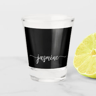 Verre A Shot Minimaliste Simple Écriture Féminine Monogramme No