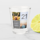 Moderne 21 anniversaire bleu 2 photo collage grill