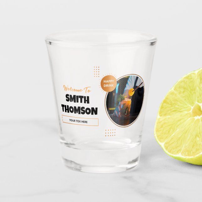 Verre A Shot Moderne Black Barware Nom Pub Style avec photo (Devant)