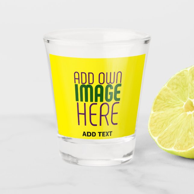 VERRE A SHOT MODERNE ÉDITABLE SIMPLE JAUNE MODÈLE TEXTE IMAGE (Devant)