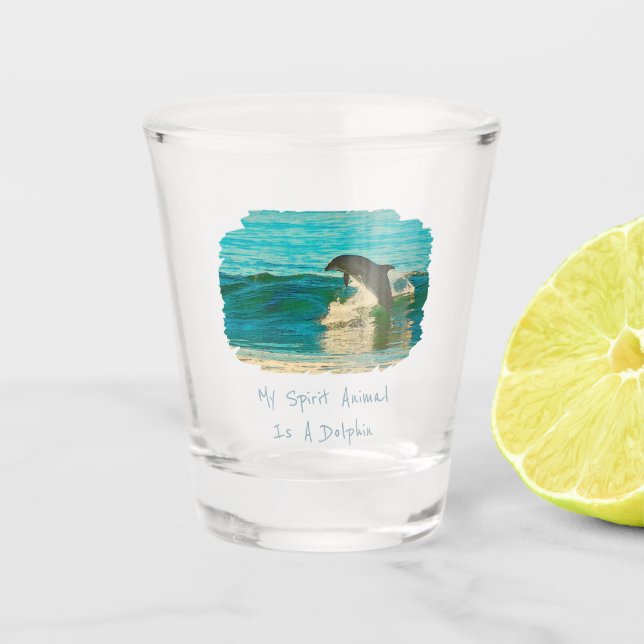 Verre A Shot Mon Esprit Animal Est Un Dauphin (Devant)
