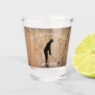 Verre A Shot Mondes plus grande silhouette de Golfeur sur la cl