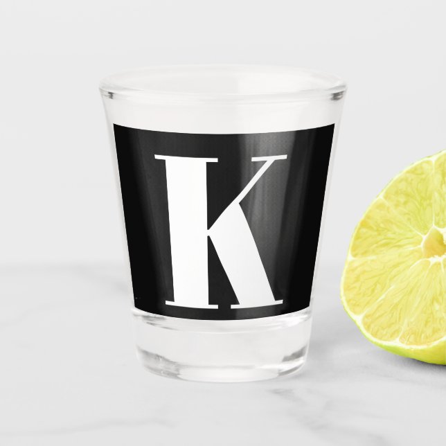 Verre A Shot Monogram Initial Wedding Bridal Shower Gift Favor (Devant)
