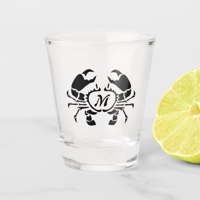 Verre A Shot Monogramme de crabe en forme de crayon noir (Devant)