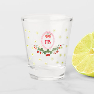 Verre A Shot Monogramme de fraise personnalisé - Personnalisé
