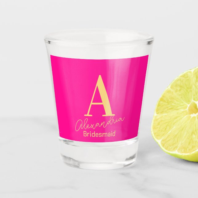Verre A Shot Monogramme de servante moderne personnalisée (Devant)