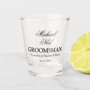 Verre A Shot Monogrammé Élégant Minimaliste Groomsman Cadeau