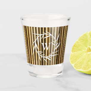 Verre A Shot Monogramme en bambou rustique Lignes verticales Mo