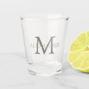 Verre A Shot Monogramme vert Sage