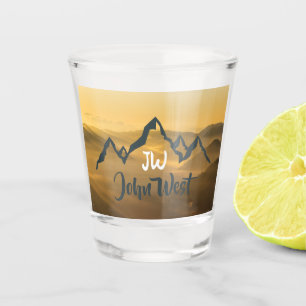 Verre A Shot Monographie de montagnes personnalisables Gold sun