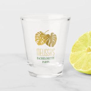 Verre A Shot Monstera d'or moderne Feuille Bachelorette Party