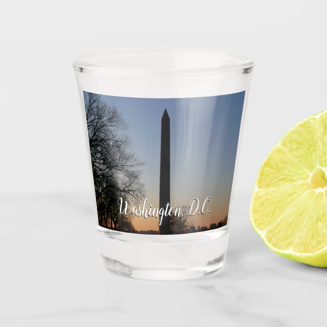 Verre A Shot Monument de Washington au coucher du soleil (Devant)