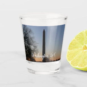 Verre A Shot Monument Washington au coucher du soleil à DC