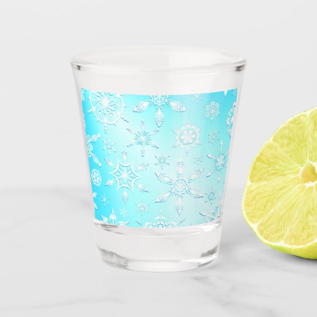 Verre A Shot Motif Crystal Snowflakes (Devant)