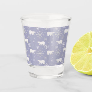 Verre A Shot Motif de Noël avec ours polaires et flocons de nei