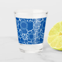 MOTIF FLORAL ABSTRAIT BLEU ROYAL