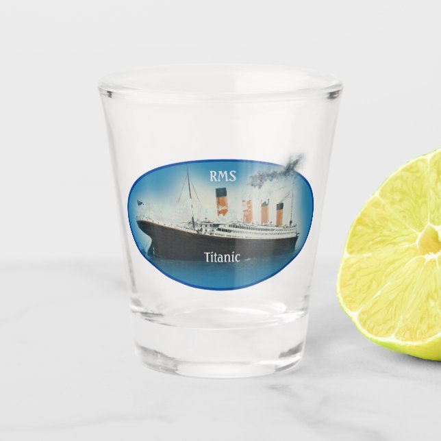Verre A Shot Navire de ligne Titanic Maritime Blue Star (Devant)